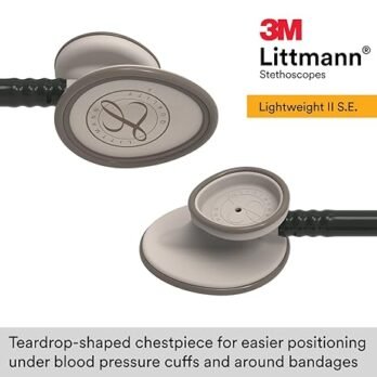 3M Littmann Lightweight II S.E. Estetoscopio, Tubo Color Negro, 28 pulgadas