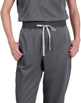 Conjunto de ropa quirúrgica, con camiseta sin mangas con cuello alto y pantalones, diseño de 8 bolsillos, para mujer