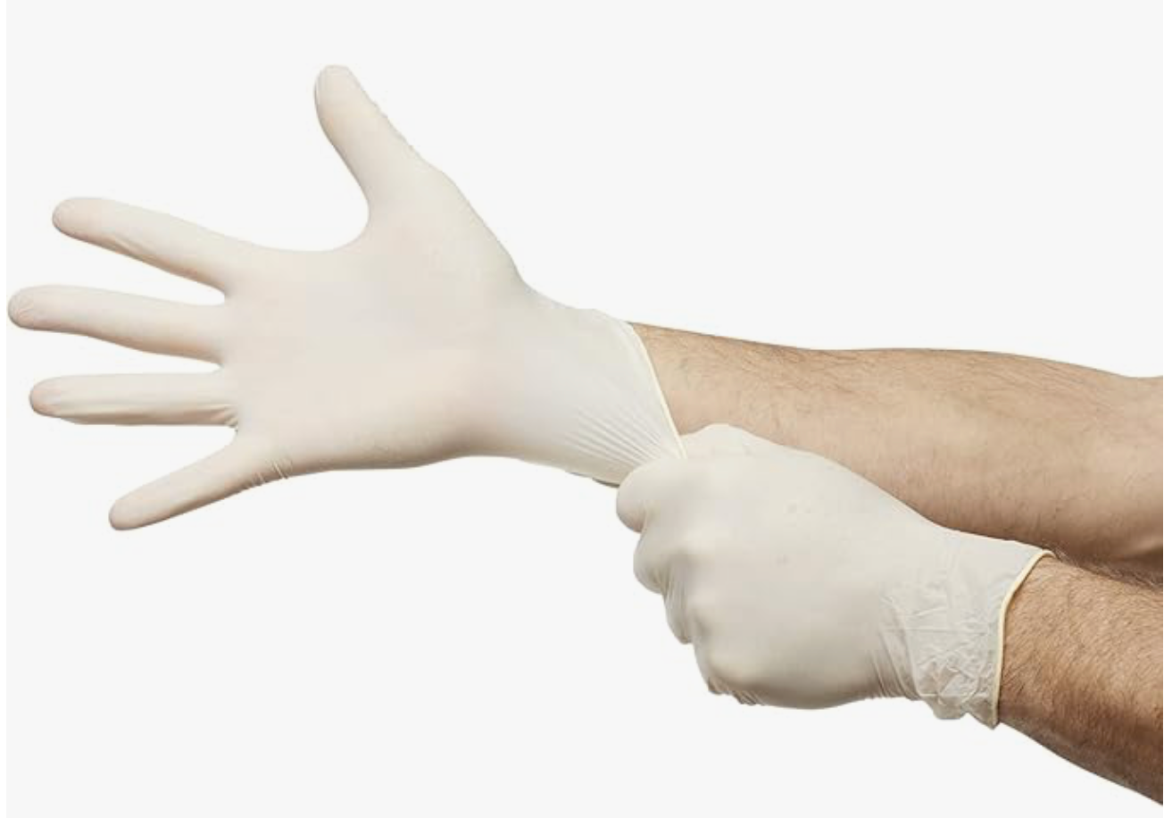 Guantes de LatexTrilon 2000 PF con guantes de examen de vinilo MC3, sin polvo, sin látex, guantes médicos no estériles - marfil, talla XL, 100 unidades, 1 caja - Imagen 2