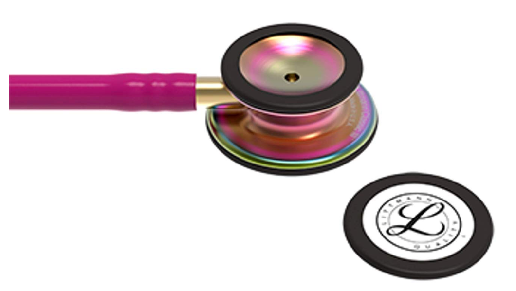 Estetoscopio-3M Littmann Classic III - Estetoscopio de monitoreo, acabado arco iris, tubo frambuesa, 27 pulgadas, 5806 - Imagen 4