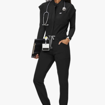 FIGS Rafaela - Enterizo tipo cargo para mujer, ajuste cómodo, conjunto de ropa quirúrgica de una pieza, cintura alta, 9 bolsillos