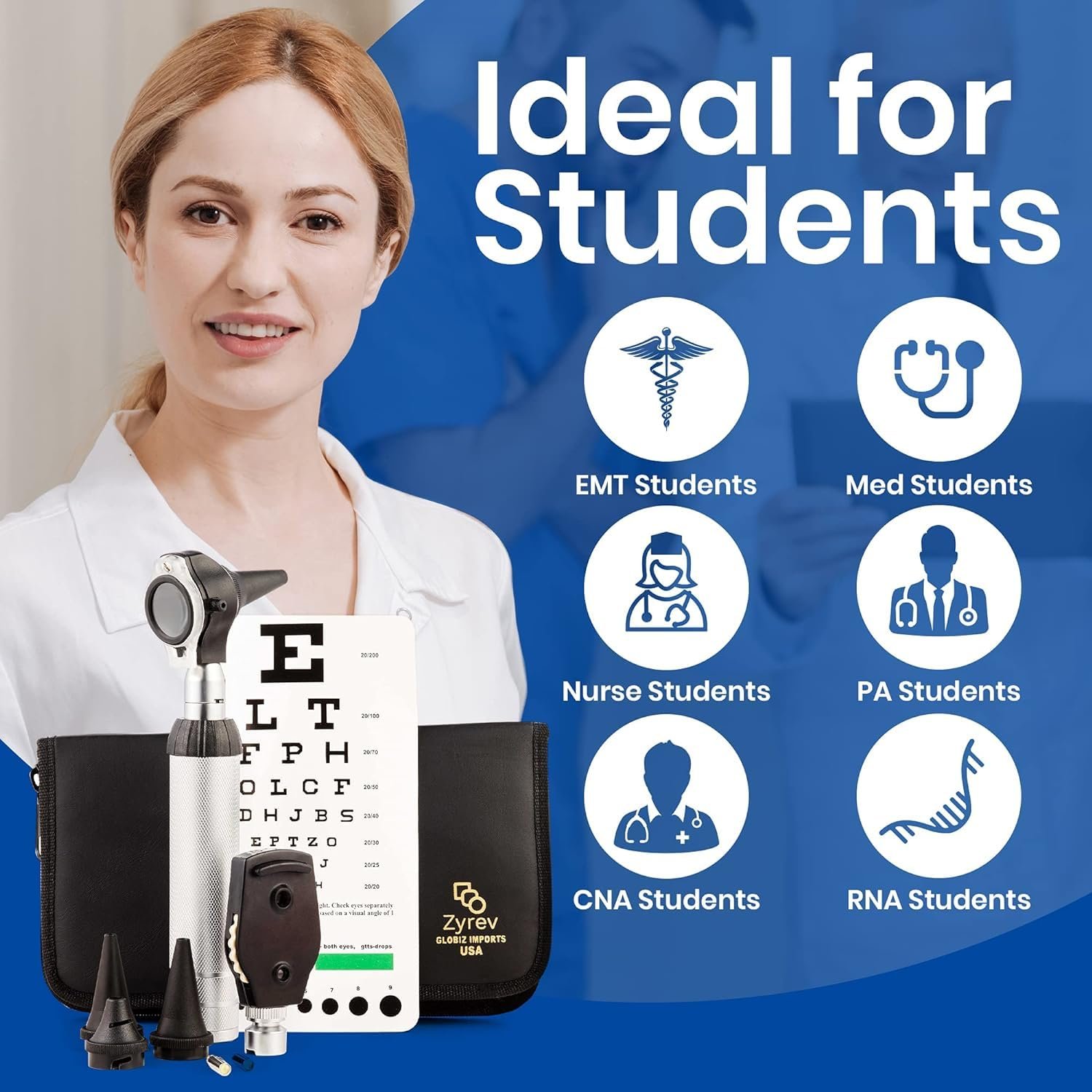 Zyrev juego de oftalmoscopio 2 en 1 - Perfecto para estudiantes de enfermería y medicina - Imagen 5