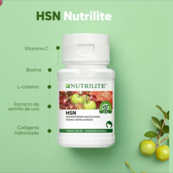 Vitamina HSN, sirve para fortalecer y mejorar la salud del cabello, la piel y las uñas desde el interior.
