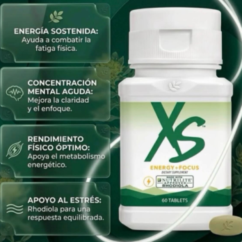 Xs Rhodiola, está diseñado para potenciar el rendimiento físico y mental, mejorar la concentración y reducir la fatiga. Utiliza ingredientes naturales para ayudar al cuerpo a gestionar el estrés y acelerar la recuperación tras el ejercicio.